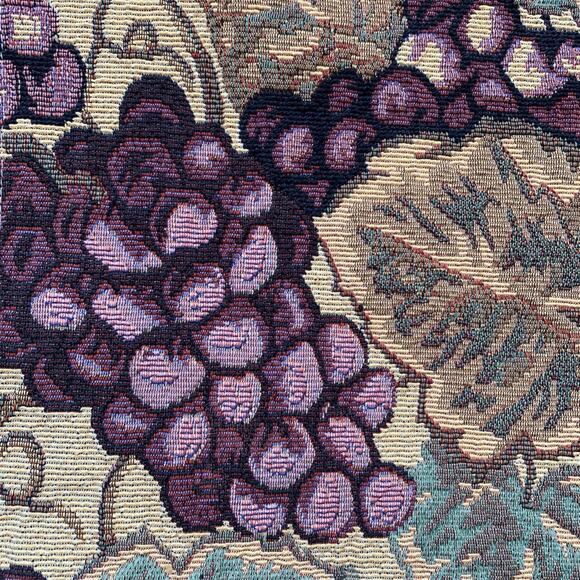 Vineyard Grape Table Runner Tapestry Style Gold Background Wine Decor Rustic - Picture 2 of 5